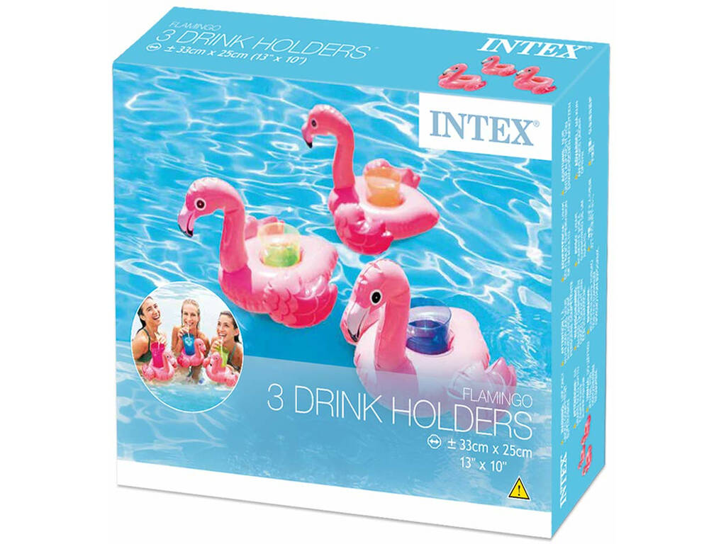 Repose Verres Gonflables Flamants Pack de 3 unités Intex 57500 