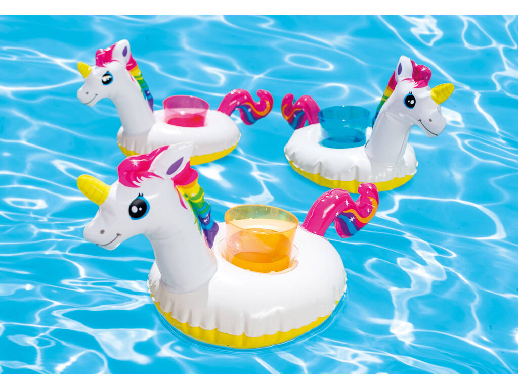 Posavasos Hinchables Unicornios Pack 3 Unidades Intex 57506