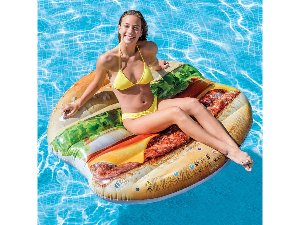 Flotador Hinchable Hamburguesa Realista 145x142 cm. Intex 58780