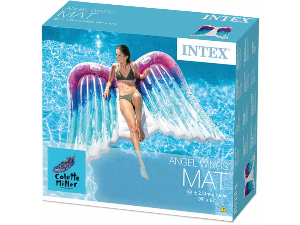 Materassino gonfiabile Ali Angel grafica realistica 251x160 cm. Intex 58786