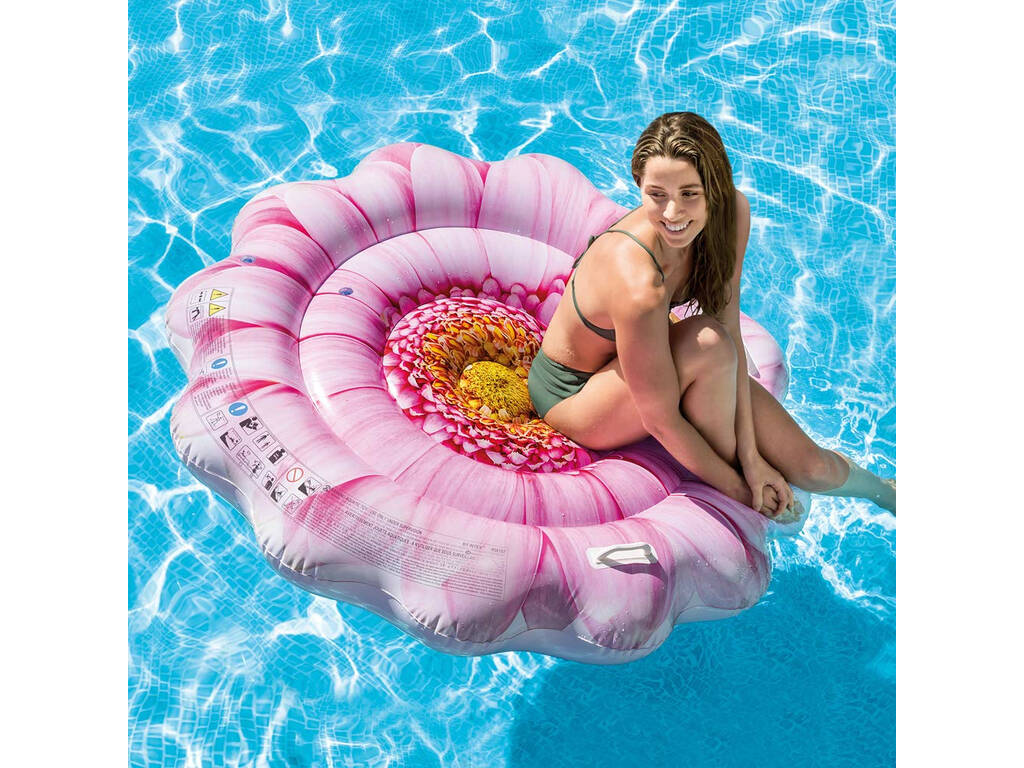 Materassino Margherita Rosa Grafica realistica 137x132 cm. Intex 58787