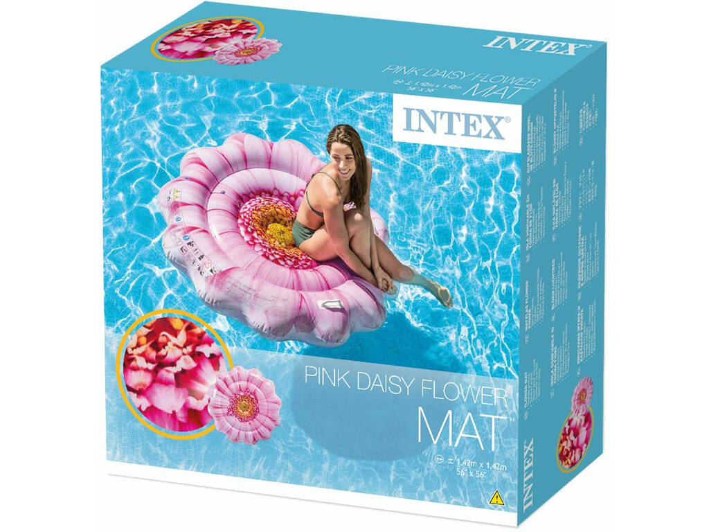 Materassino Margherita Rosa Grafica realistica 137x132 cm. Intex 58787