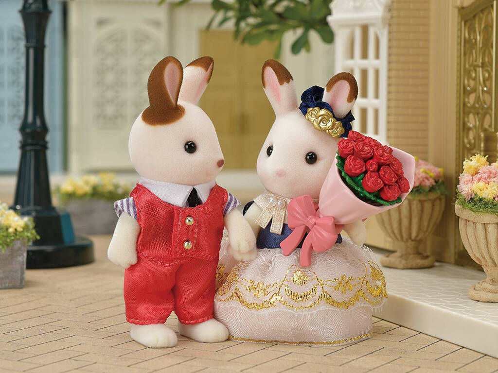 Sylvanian Families Town Set Petits Amis Stella Chocolate et William Cinnamon Epoch Para Imaginar 5362