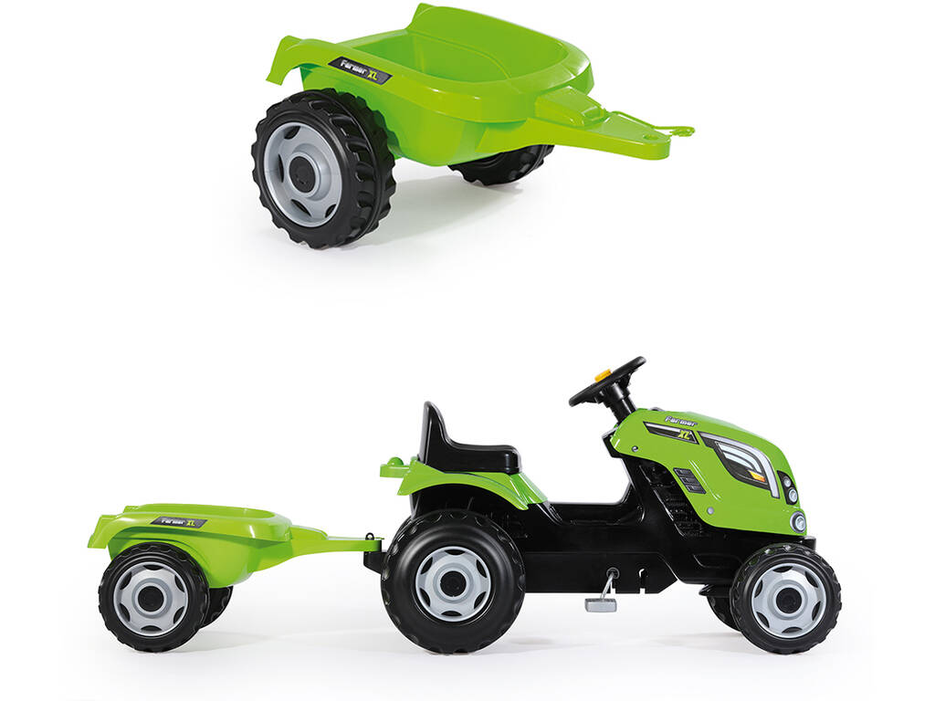 Trator Farmer XL Verde Com Reboque Smoby 710111