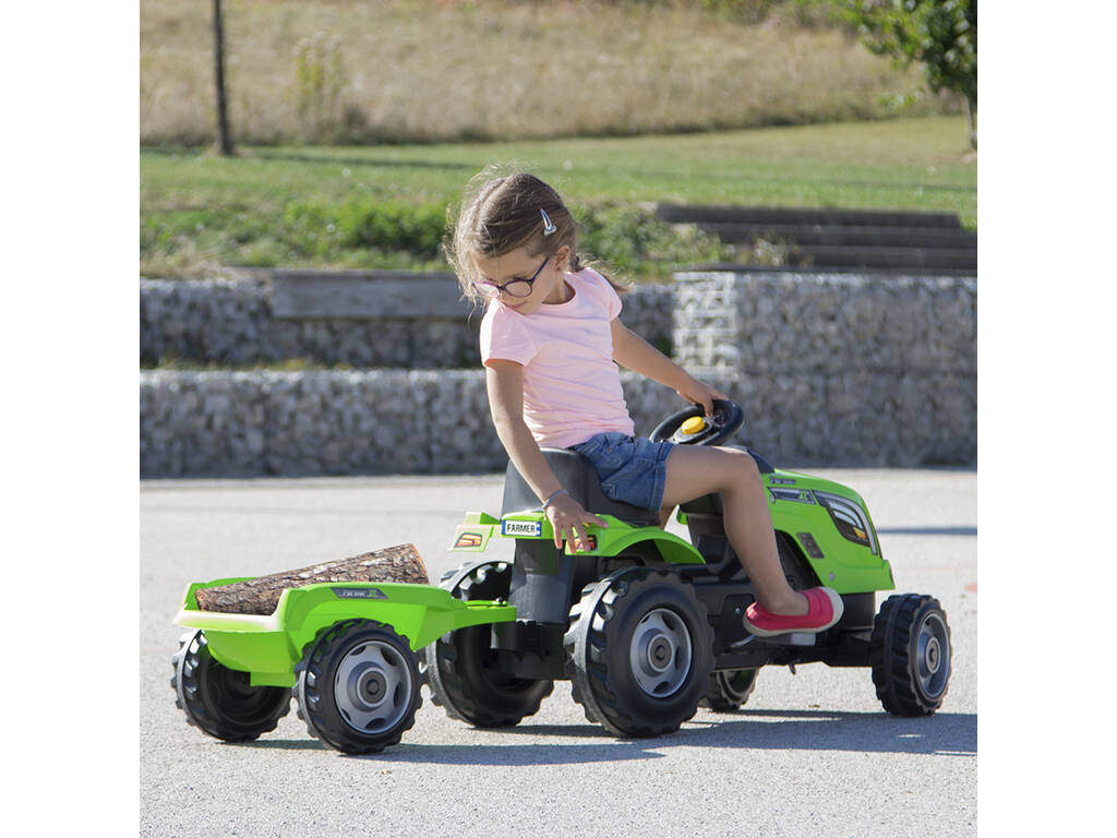 Trator Farmer XL Verde Com Reboque Smoby 710111