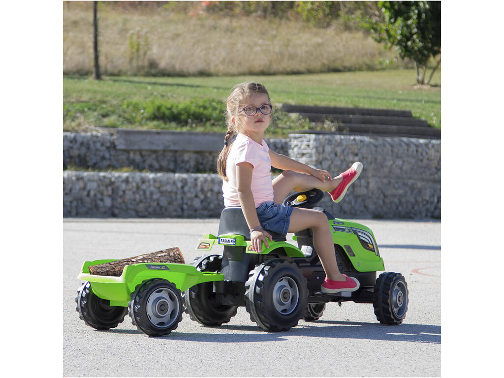 Trator Farmer XL Verde Com Reboque Smoby 710111