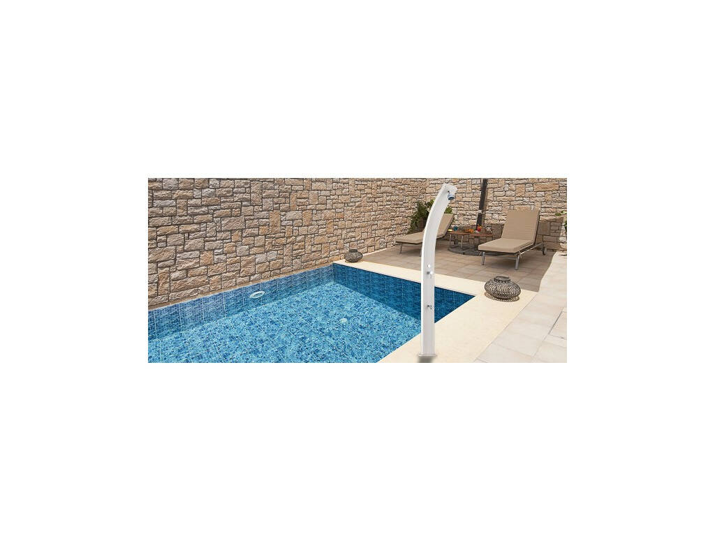 Doccia Solare Alluminio Spring Grigia con Rubinetto Lavapiedi Poolstar DS-A122NX