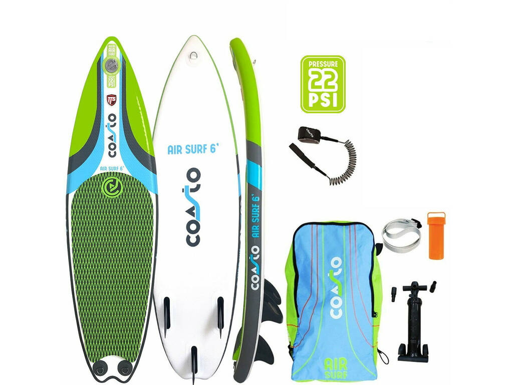 Prancha Paddle Surf Insuflável Coasto Air Surf 6 180x51 cm. Poolstar PB-CAIRS6B