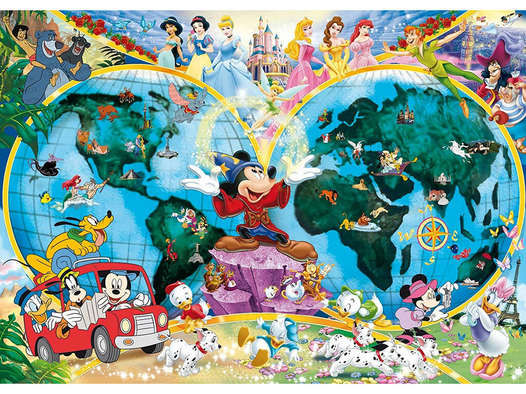 Puzzle Carte du Monde Disney 1000 Pièces Ravensburger 15785
