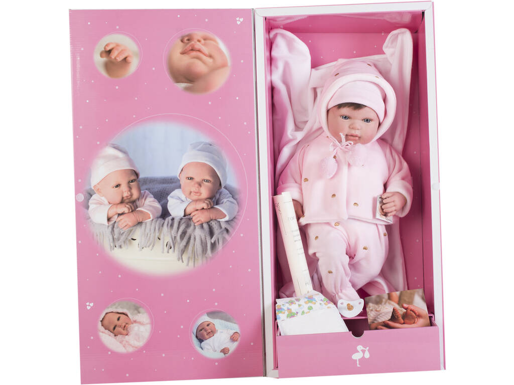 Poupée Blanche Reborn Avec Cheveux Et Couverture 45 cm. Arias 98031