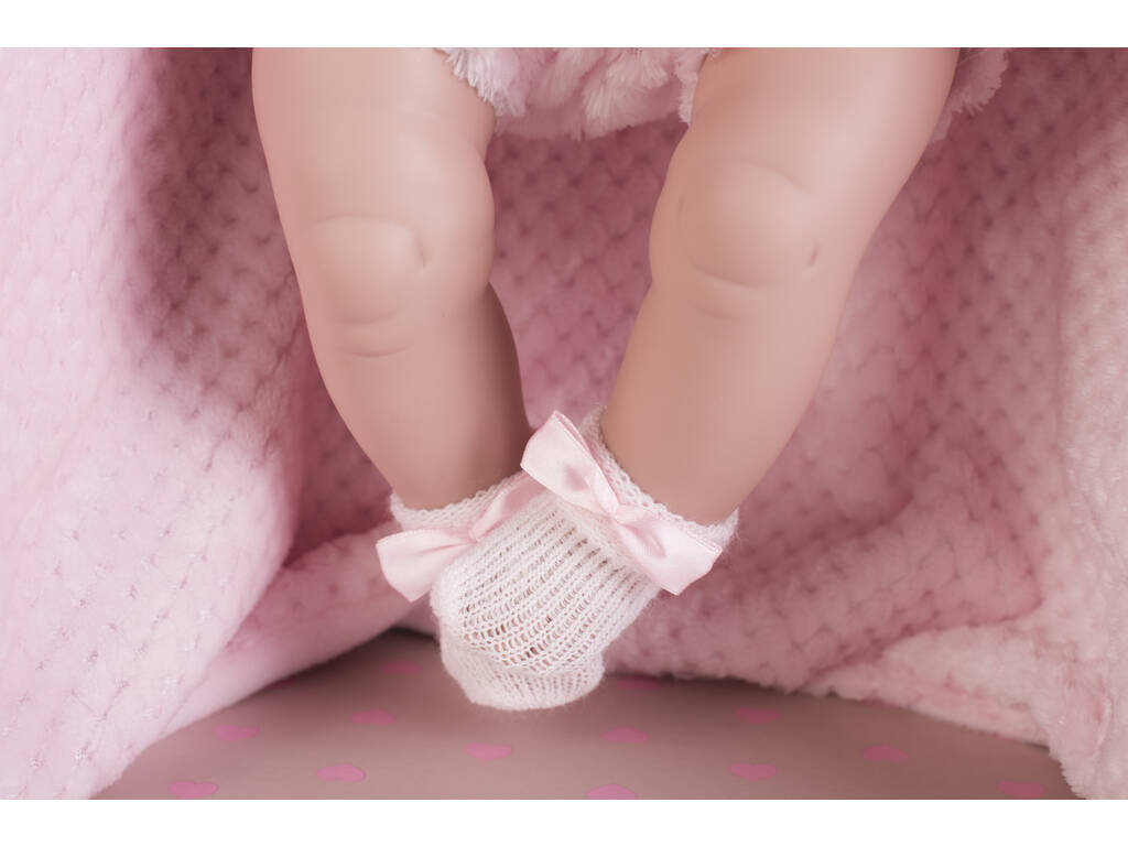 Poupée Sarah Nouveau-née 50 cm. Robe Rose et Doudou Berbesa 5209