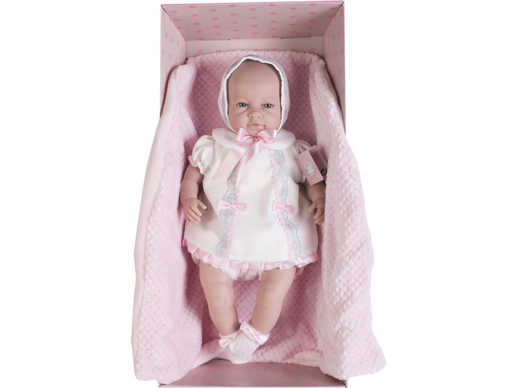 Poupée Sarah Nouveau-née 50 cm. Robe Rose et Doudou Berbesa 5209