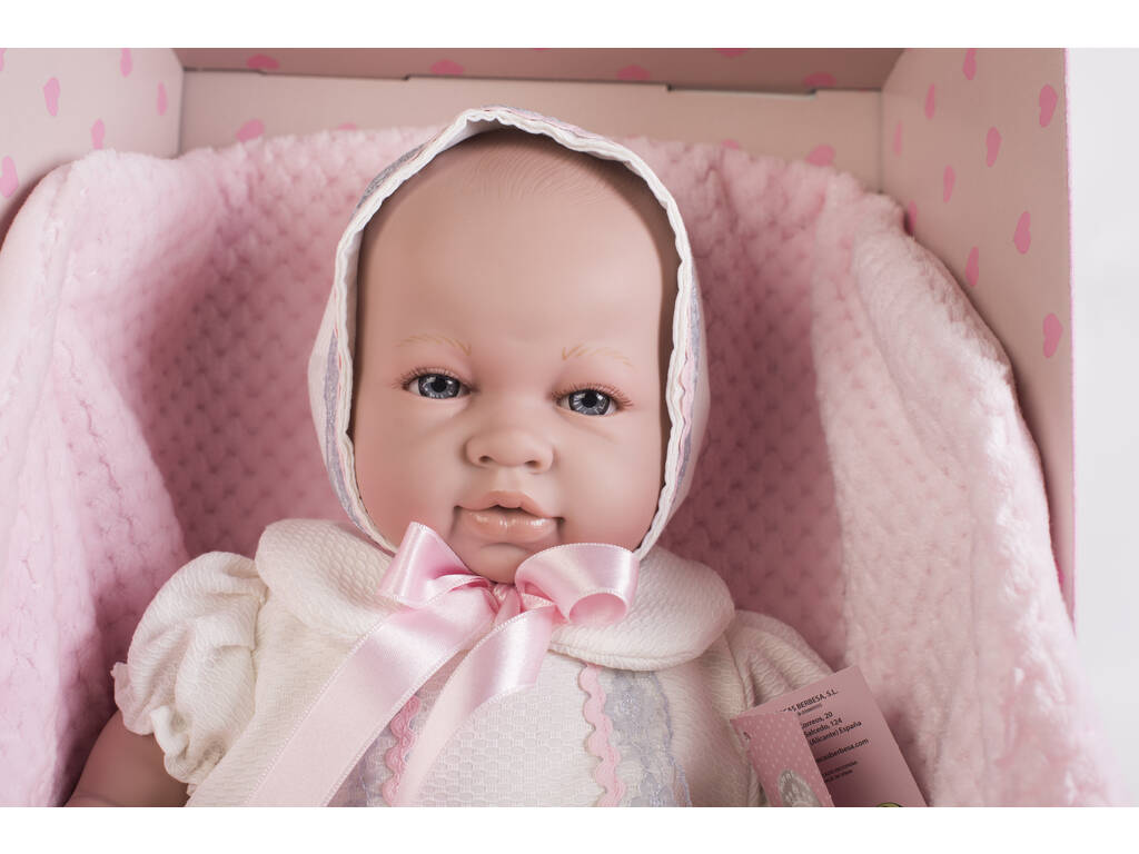 Poupée Sarah Nouveau-née 50 cm. Robe Rose et Doudou Berbesa 5209