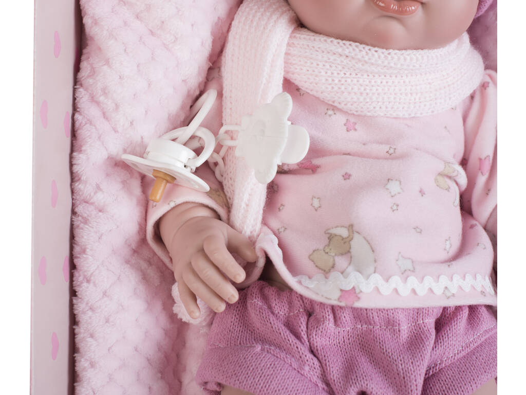  Bambola Neonato 42 cm. Abito Rosa e Cuscino Berbesa 5115R