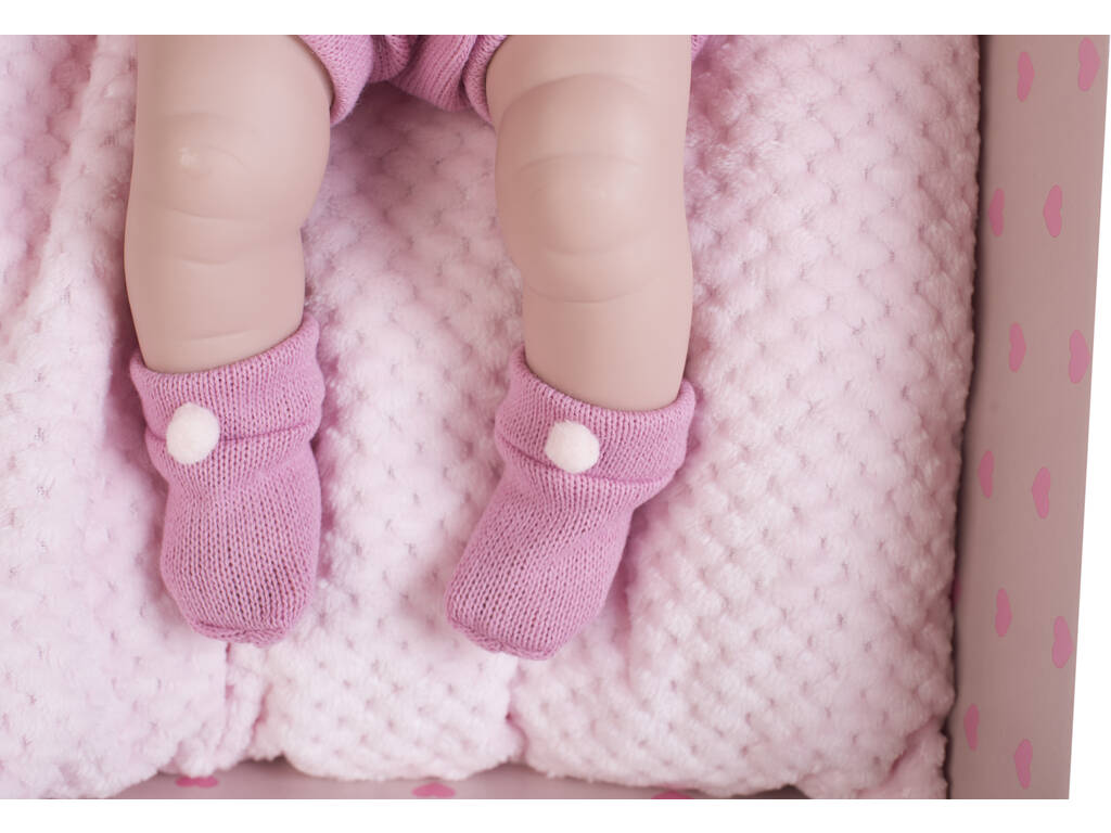  Bambola Neonato 42 cm. Abito Rosa e Cuscino Berbesa 5115R
