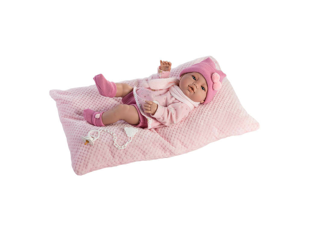  Bambola Neonato 42 cm. Abito Rosa e Cuscino Berbesa 5115R