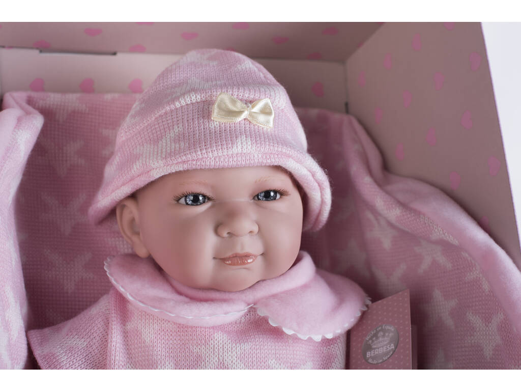 Poupée Paula Pleureuse 42 cm. Robe en tricot et Doudou Berbesa 4503