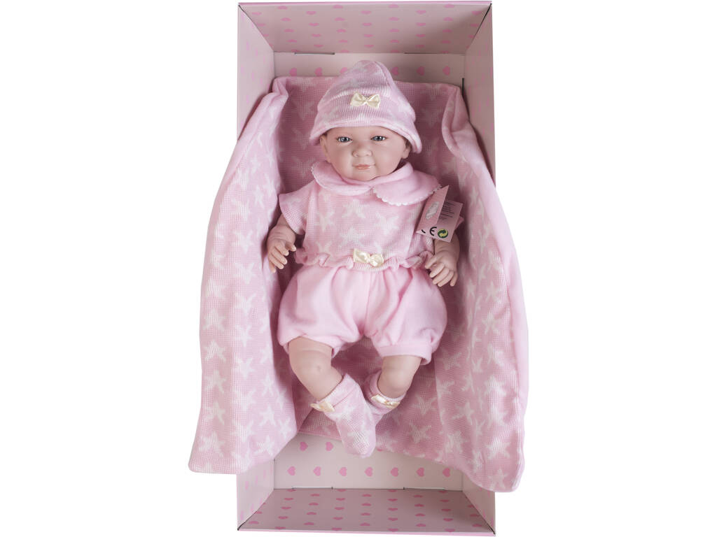Poupée Paula Pleureuse 42 cm. Robe en tricot et Doudou Berbesa 4503