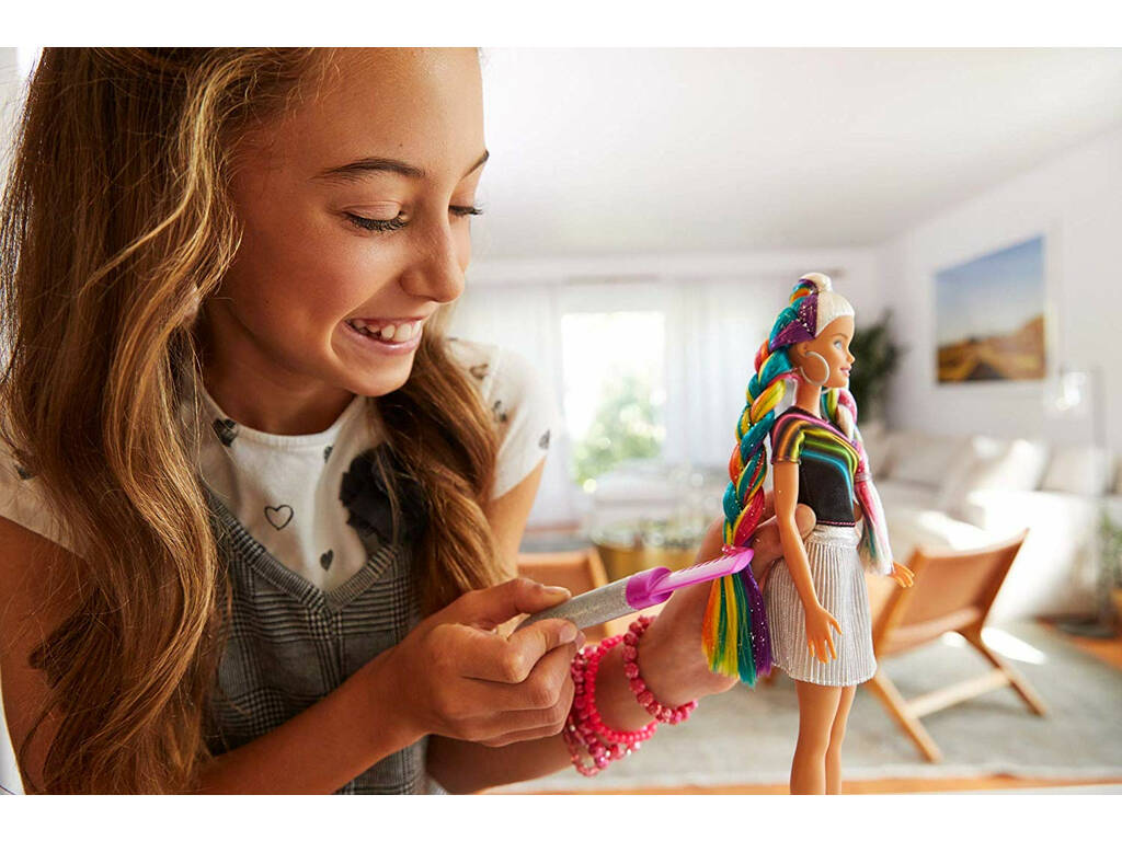 Barbie Cabelo Arco- íris Mattel FXN96