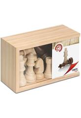 Pièces de Jeu d'Échecs Moyennes en Bois avec Couverture Transparente Cayro 615C