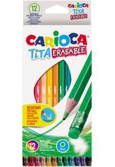 Caixa 12 Lápis de Cores Apagável Carioca 42897