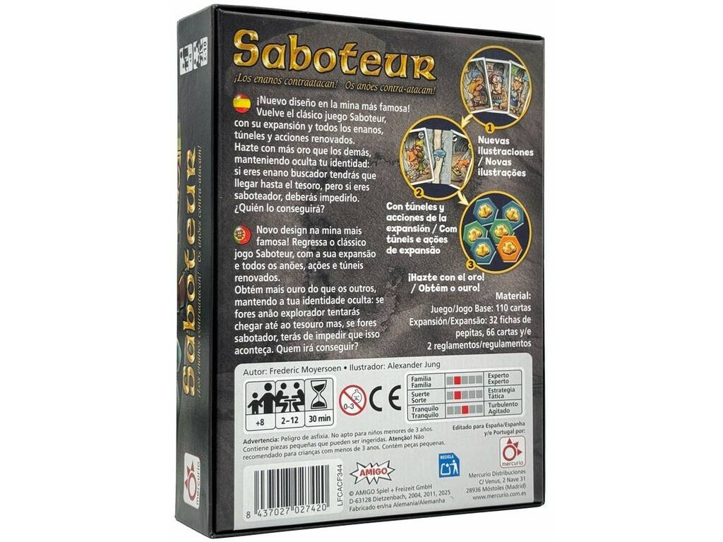 Juego de Mesa Saboteur Juego Base + Expansión Mercurio A0022