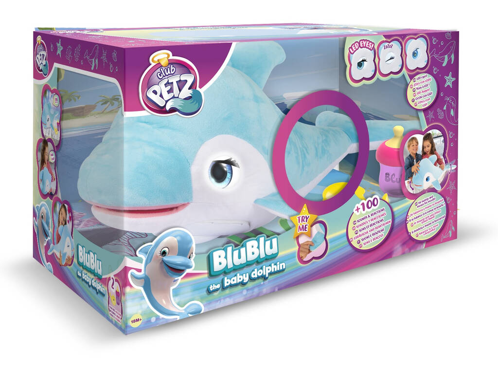 Peluche Interactive Blu Blu Le Bébé Dauphin d'IMC Toys 92068