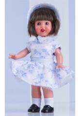 Mini Weisses Kleid mit Blauen Blumen von Mariquita Pérez MM20103
