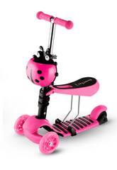 Trottinette 3 Roues 2 en 1 Rose