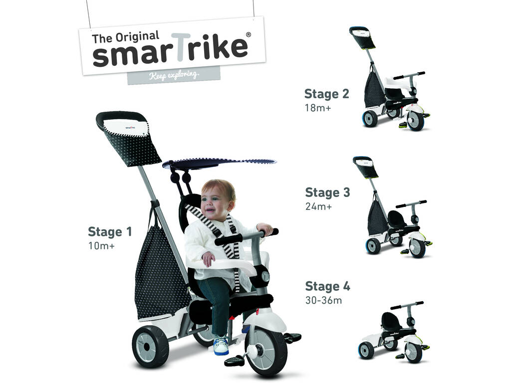 Tricycle Vanilla Plus Noir et Blanc SmarTrike 6654200