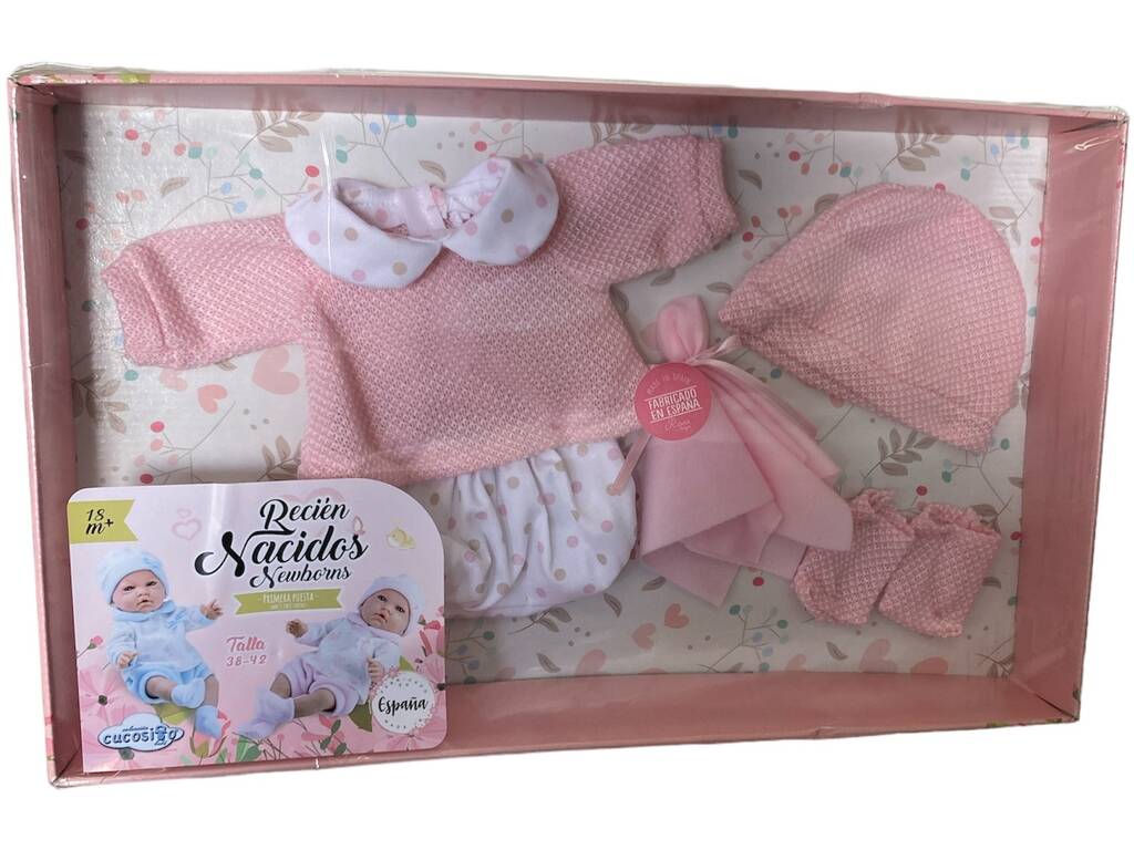 Costume en Laine Rose à Pois 38-42 cm