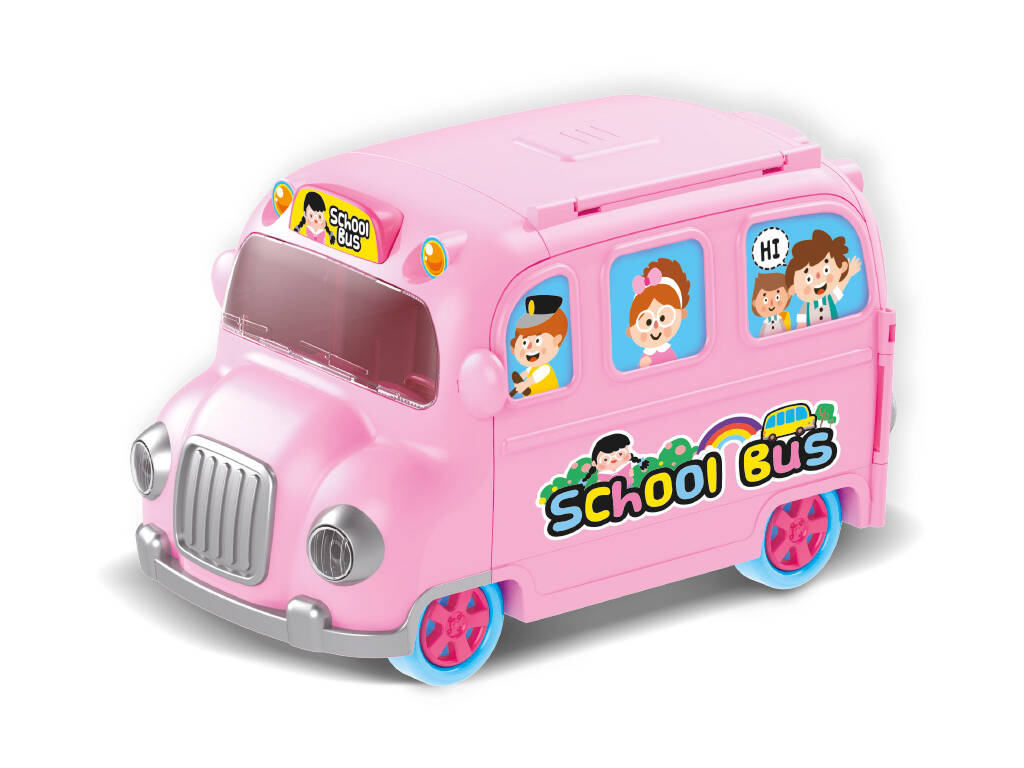 Playset Autobus Scolastico trasformabile 47 pezzi con Bambola 12 cm.