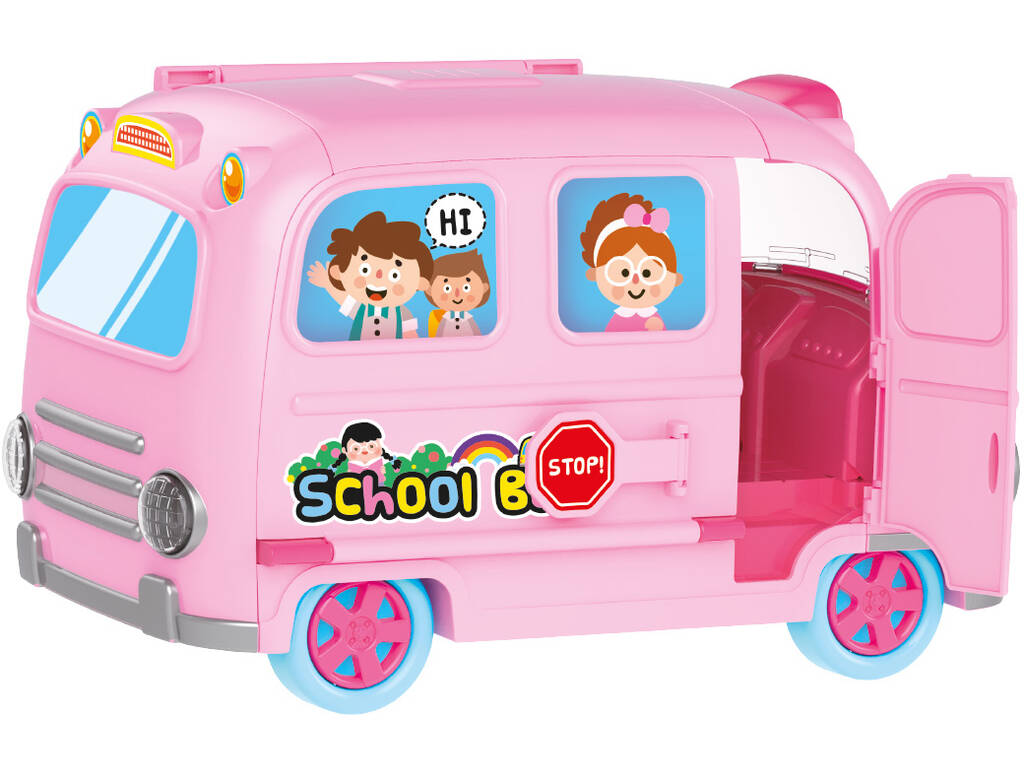 Playset Autobus Scolastico trasformabile 47 pezzi con Bambola 12 cm.