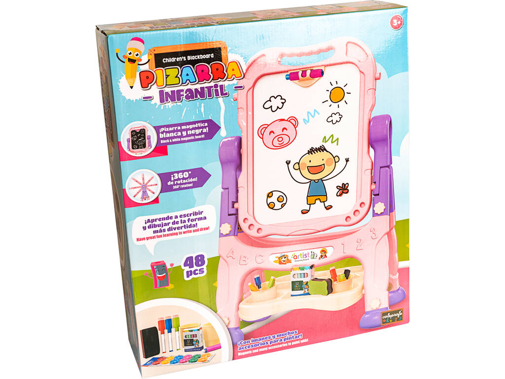 Lavagna Infantile Rosa 48 Pezzi