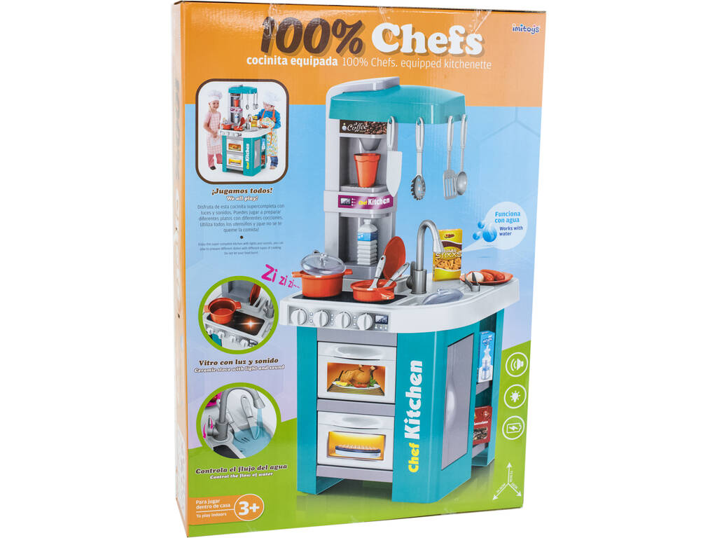 Cucina 49 Pezzi Blu con Luci, Suoni e Funzione Acqua
