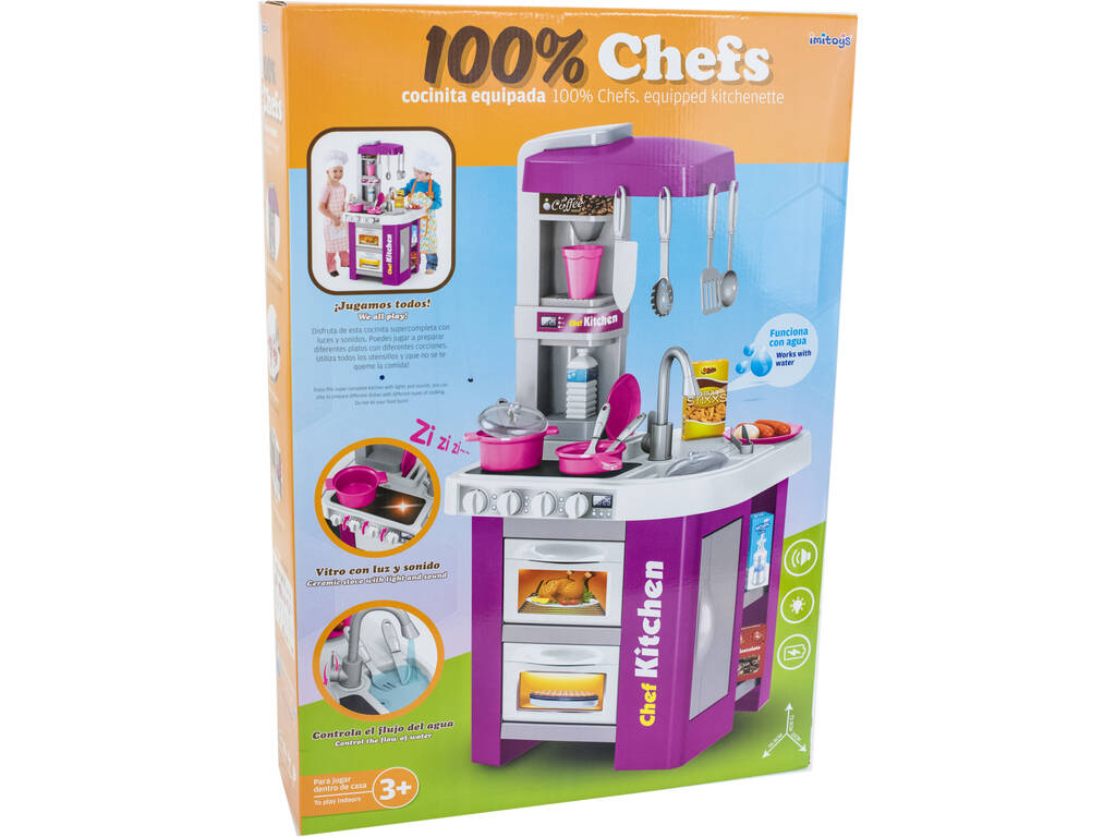 Cucina 49 Pezzi Lilla con Luci, Suoni e Funzione Acqua