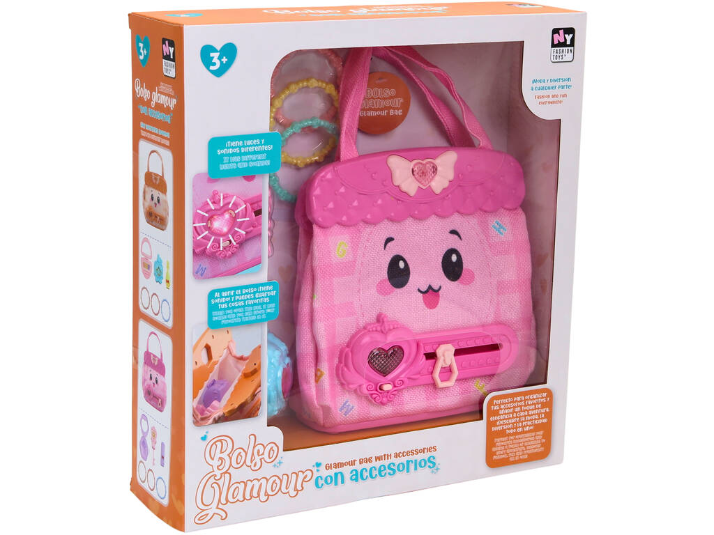 Borsa Glamour Rosa con luci, suoni e accessori