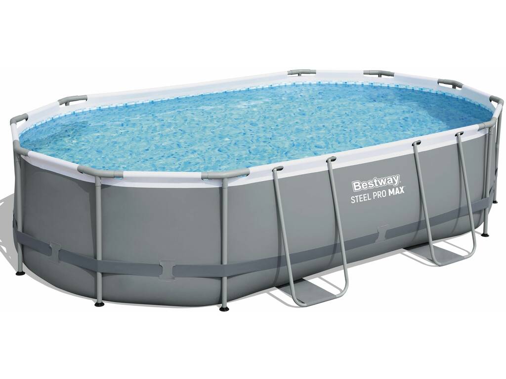Abnehmbarer Oval Power Steel Pool 488x305x107 cm. Bestway 56448
