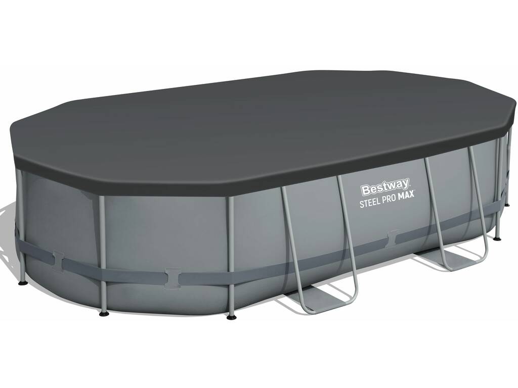 Abnehmbarer Oval Power Steel Pool 488x305x107 cm. Bestway 56448