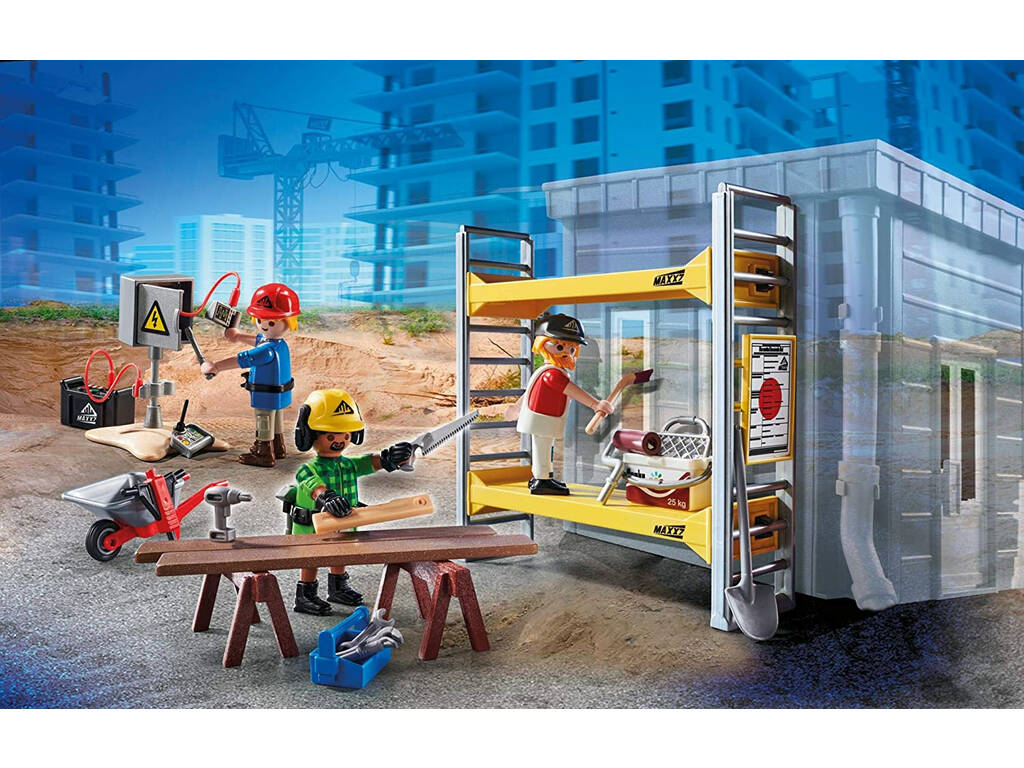 Playmobil Ouvriers avec Échafaudage 70446