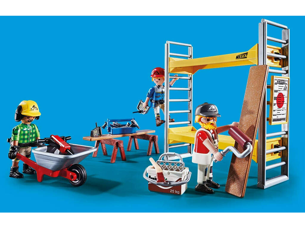 Playmobil Ouvriers avec Échafaudage 70446