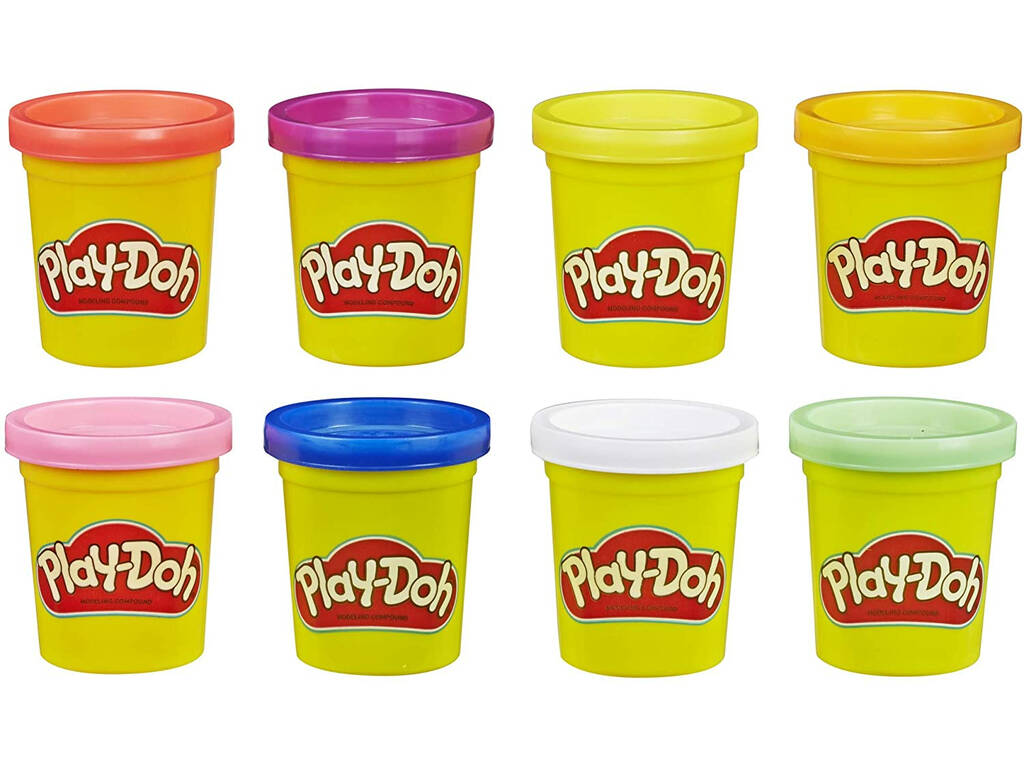 PlayDoh Pack 8 vasetti arcobaleno Hasbro E5062