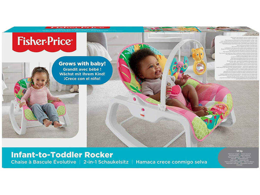 Fisher Price Hamaca Balancín Crece Conmigo Rosa Mattel GNV70