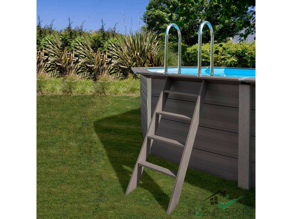 Piscina rettangolare in legno composite 326X186X96 cm. Gre KPCOR2814