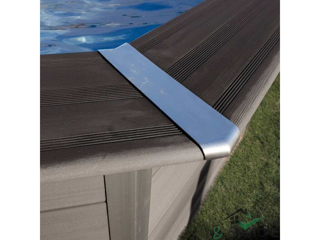 Piscina rettangolare in legno composite 326X186X96 cm. Gre KPCOR2814