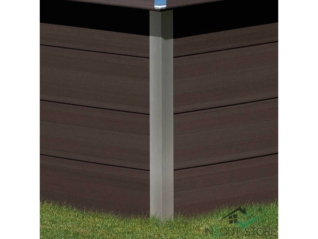 Piscina rettangolare in legno composite 326X186X96 cm. Gre KPCOR2814