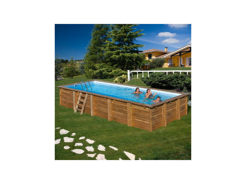 Piscina Rectangular Madeira Braga 815X420X146 cm. Gre 790207