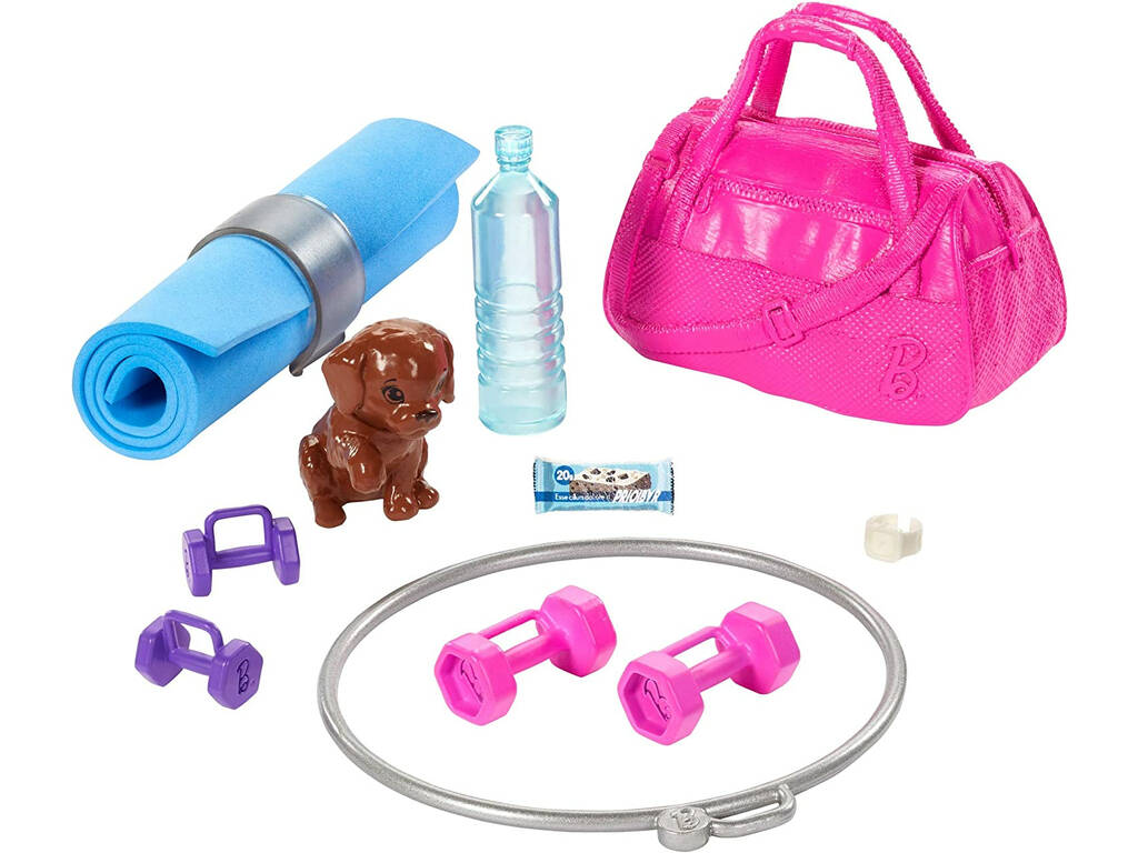 Barbie Benessere Palestra con Cane e gli Accessori Mattel GJG57