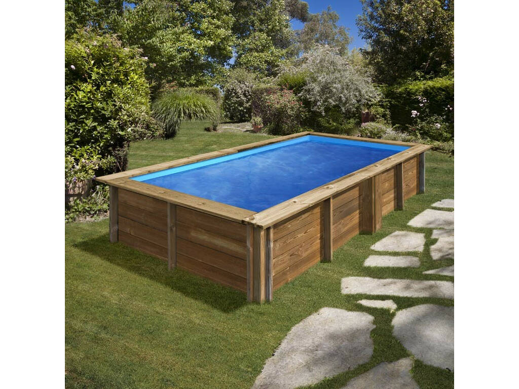 Piscine Rectangulaire en Bois Lemon 375 x 200 x 68 cm Gre 790204