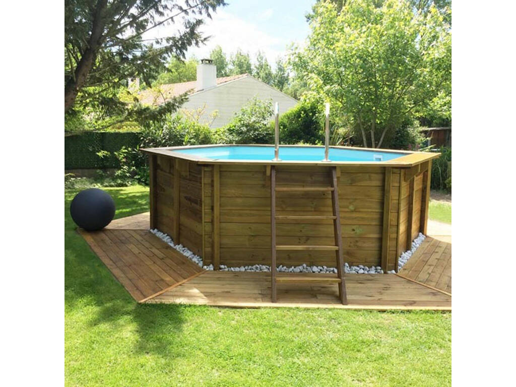 Piscina Redonda Madera Ananas 428X117 cm. Gre 790210